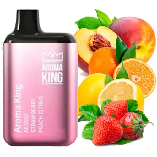 Одноразовая Электронная Сигарета Aroma King Strawberry Peach Citrus (Клубника Персик Цитрус) (5500 Затяжек) купить