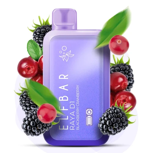 Одноразовая Электронная Сигарета Elf Bar RAYA D1 Blackberry Cranberry (Ежевика Клюква) (13000 Затяжек) купить
