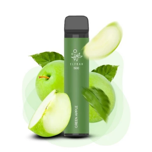 Одноразовая Электронная Сигарета Elf Bar Green Apple (Зелёное Яблоко) (1500 Затяжек) купить