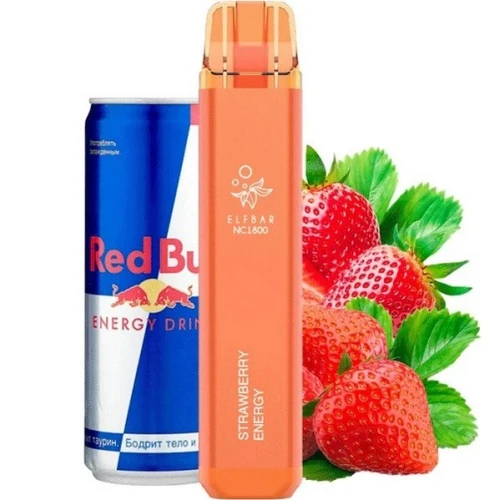 Одноразова Електронна Сигарета Elf Bar NC Strawberry Energy (Полуничний Енергетик) (1800 Затяжок) купить