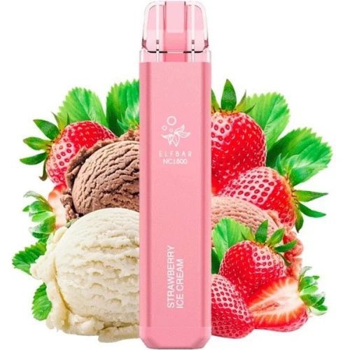 Одноразова Електронна Сигарета Elf Bar NC Strawberry Ice Cream (Полуничне Морозиво) (1800 Затяжок) купить