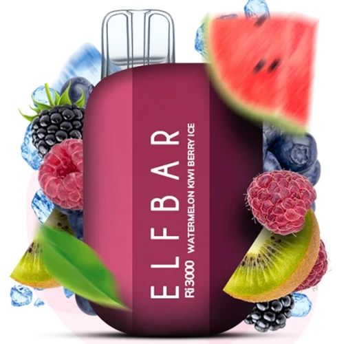 Одноразова Електронна Сигарета Elf Bar Ri Watermelon Kiwi Berry Ice (Кавун Ківі Ягоди Лід) (3000 Затяжок) купить