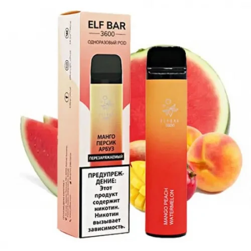 Одноразовая Электронная Сигарета Elf Bar Mango Peach Watermelon (Манго Персик Арбуз) (3600 Затяжек) купить