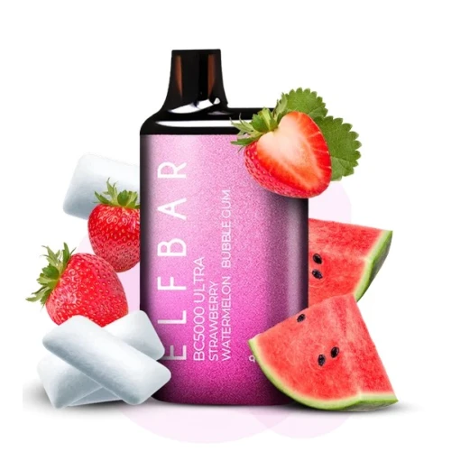 Одноразова Електронна Сигарета Elf Bar Ultra Strawberry Watermelon Bubble Gum (Полуниця Кавун Баббл Гам) (5000 Затяжок) купить