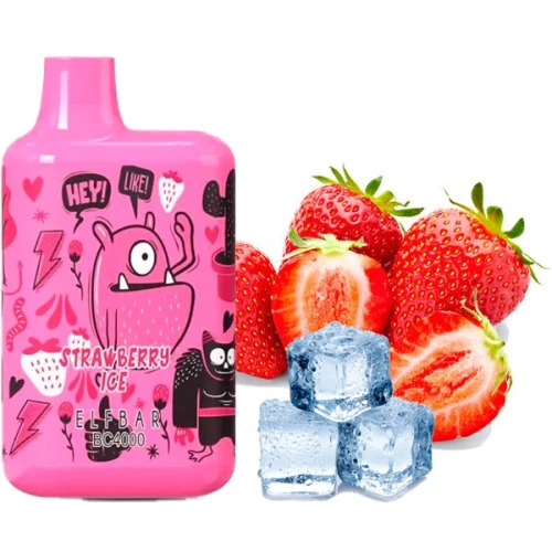 Одноразова Електронна Сигарета Elf Bar BC Strawberry Ice (Полуниця Лід) (4000 Затяжок) (Limited Edition) купить