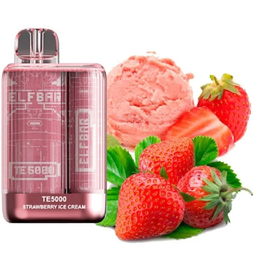Одноразовая Электронная Сигарета Elf Bar TE Strawberry Ice Cream (Клубника Мороженое) (5000 Затяжек) купить