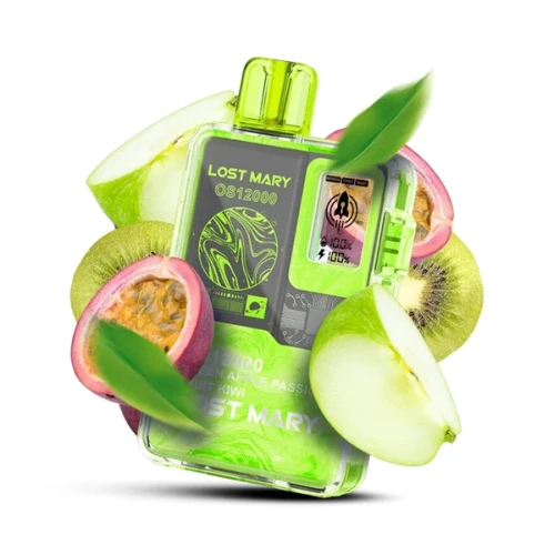 Одноразовая Электронная Сигарета Lost Mary OS Green Apple Passion Fruit Kiwi (Зелёное Яблоко Маракуйя Киви) (12000 Затяжек) купить