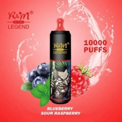 Одноразова Електронна Сигарета R&M Legend Blueberry Sour Raspberry (Чорниця Кисла Малина) (10000 Затяжок) купить