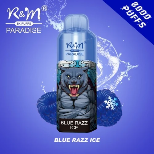 Одноразовая Электронная Сигарета R&M Paradise Blue Razz Ice (Голубой Лимонад Лёд) (8000 Затяжек) купить