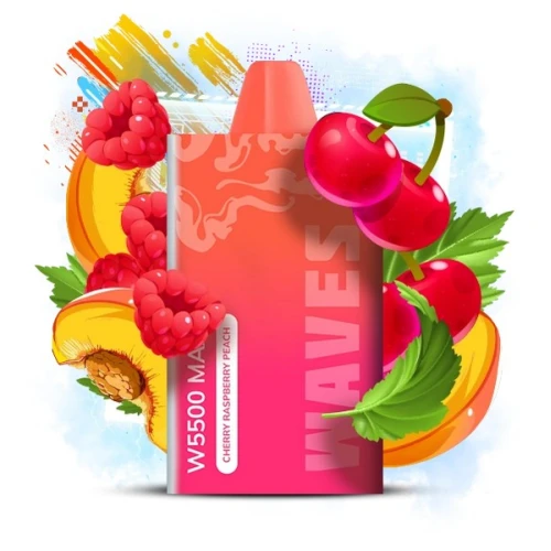 Одноразовая Электронная Сигарета Waves W5500 Maxx Cherry Raspberry Peach (Вишня Малина Персик) (5500 Затяжек) купить