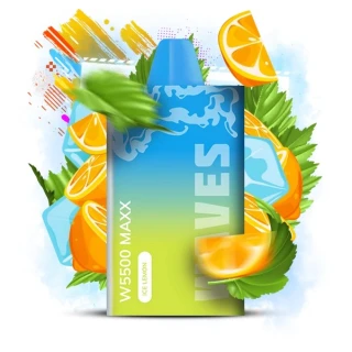 Одноразова Електронна Сигарета Waves W5500 Maxx Ice Lemon (Айс Лимон) (5500 Затяжок)