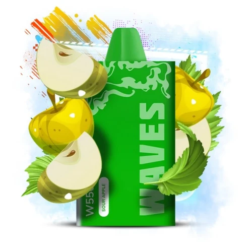 Одноразовая Электронная Сигарета Waves W5500 Maxx Sour Apple (Кислое Яблоко) (5500 Затяжек) купить