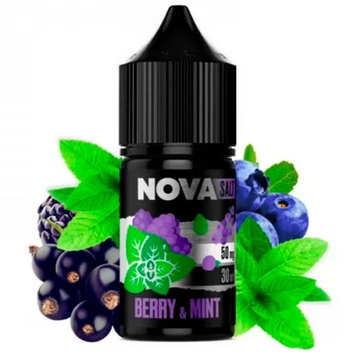 Жидкость на солевом никотине Nova Berry Mint (Ягоды Мята) 30 мл купить