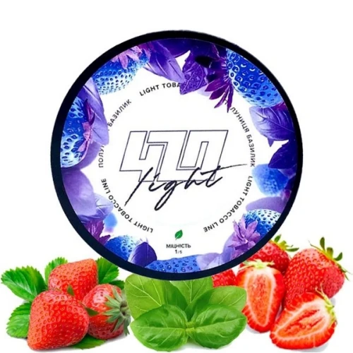 Табак 420 Light Line Strawberry Basil (Клубника Базилик) 100гр купить