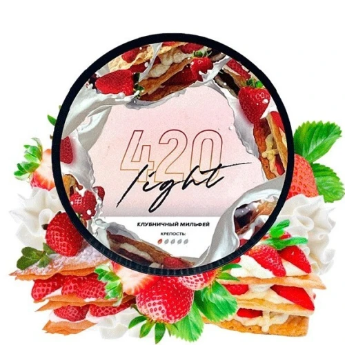 Табак 420 Light Line Strawberry Mille-Feuille (Клубничный Мильфей) 250гр купить