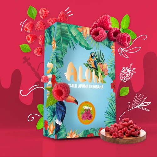 Безтютюнова Суміш Aloha Raspberry (Малина) 100гр купить