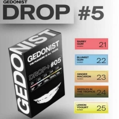 Табак Gedonist Drop #5 (Малиновая Жвачка, Черничная Жвачка, Макарун, Тропик Хвоя, Йогурт) 125гр (5*25гр) купить