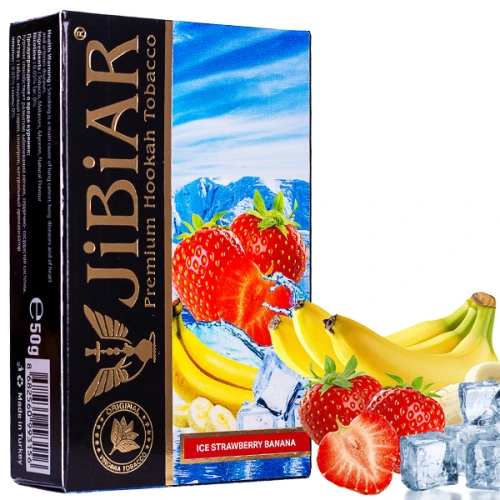 Табак Jibiar Ice Banana Strawberry (Банан Клубника Лед) 50гр купить