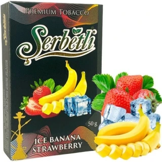 Тютюн Serbetli Ice Banana Strawberry (Лід Банан Полуниця) 50гр