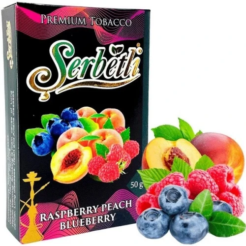 Тютюн Serbetli Raspberry Peach Blueberry (Малина Персик Чорниця) 50гр купить